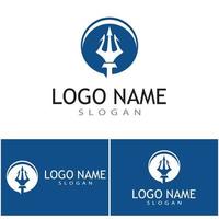 modelo de logotipo trident ícone ilustração vetorial design vetor