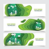 banner de tecnologia eco verde vetor