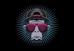 Design de óculos de cabeça de macaco