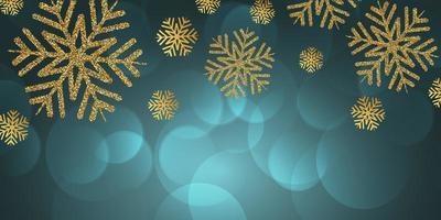 Flocos de neve glitter design de banner de Natal vetor