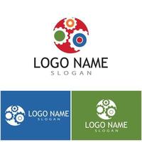 engrenagem logotipo modelo vetorial ícone ilustração design vetor