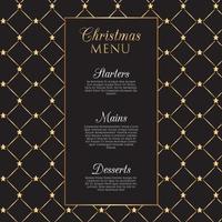 Design de menu de Natal com estrelas douradas vetor