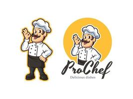 vetor de logotipo de mascote de chef