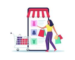 ilustração do conceito de compras online vetor