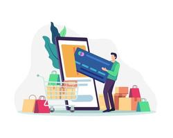 ilustração do conceito de compras online vetor