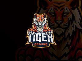 design de logotipo de esporte de mascote de tigre vetor