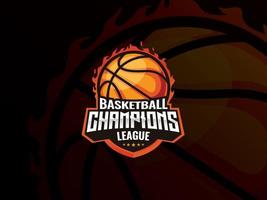 design de logotipo de esportes de basquete