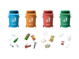 recipientes para lixo de diferentes tipos