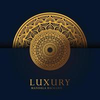 fundo de mandala de luxo com arabesco dourado padrão árabe islâmico estilo oriental. mandala decorativa estilo ramadã vetor