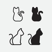 logotipo do gato e vetor ícone animal pegada gatinho malhado logotipo cão símbolo personagem de desenho animado sinal ilustração doodle design