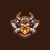 logotipo da mascote viking vetor