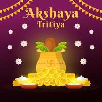 design de ilustração akshaya tritiya vetor
