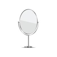 moldura de espelho realista, modelo de espelhos brancos. design realista para móveis de interior. superfícies de vidro refletindo isoladas. vetor