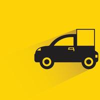 caminhão de entrega na ilustração de fundo amarelo vetor