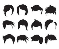 conjunto de ícones de penteado