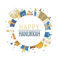 feliz celebração hanukkah e tradição da cultura vetor