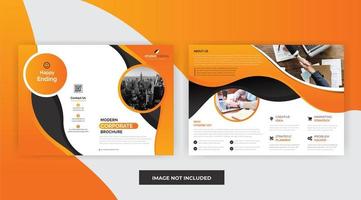 Modelo de Brochura - negócios corporativos de cor laranja vetor