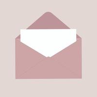envelope rosa com mensagem de carta vetor