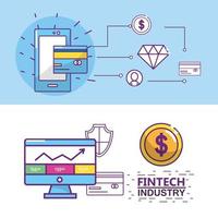 Projeto da indústria Fintech vetor