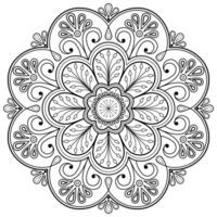 padrão de mandala abstrata de vetor. arte na parede. livro de colorir rendas padrão a tatuagem. design para uma camisa de pintura de papel de parede e design de adesivo de azulejo, ornamento de círculo decorativo em estilo oriental étnico vetor