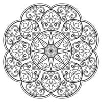 padrão de mandala abstrata de vetor. arte na parede. livro de colorir rendas padrão a tatuagem. design para uma camisa de pintura de papel de parede e design de adesivo de azulejo, ornamento de círculo decorativo em estilo oriental étnico vetor