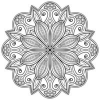 padrão de mandala abstrata de vetor. arte na parede. livro de colorir rendas padrão a tatuagem. design para uma camisa de pintura de papel de parede e design de adesivo de azulejo, ornamento de círculo decorativo em estilo oriental étnico vetor