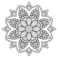 padrão de mandala abstrata de vetor. arte na parede. livro de colorir rendas padrão a tatuagem. design para uma camisa de pintura de papel de parede e design de adesivo de azulejo, ornamento de círculo decorativo em estilo oriental étnico vetor