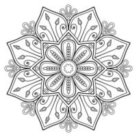 padrão de mandala abstrata de vetor. arte na parede. livro de colorir rendas padrão a tatuagem. design para uma camisa de pintura de papel de parede e design de adesivo de azulejo, ornamento de círculo decorativo em estilo oriental étnico vetor