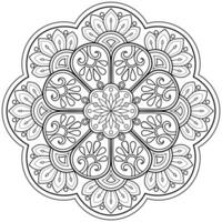 padrão de mandala abstrata de vetor. arte na parede. livro de colorir rendas padrão a tatuagem. design para uma camisa de pintura de papel de parede e design de adesivo de azulejo, ornamento de círculo decorativo em estilo oriental étnico vetor