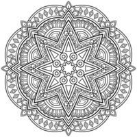 padrão de mandala abstrata de vetor. arte na parede. livro de colorir rendas padrão a tatuagem. design para uma camisa de pintura de papel de parede e design de adesivo de azulejo, ornamento de círculo decorativo em estilo oriental étnico vetor