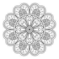 padrão de mandala abstrata de vetor. arte na parede. livro de colorir rendas padrão a tatuagem. design para uma camisa de pintura de papel de parede e design de adesivo de azulejo, ornamento de círculo decorativo em estilo oriental étnico vetor