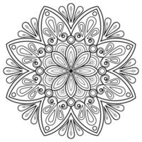 padrão de mandala abstrata de vetor. arte na parede. livro de colorir rendas padrão a tatuagem. design para uma camisa de pintura de papel de parede e design de adesivo de azulejo, ornamento de círculo decorativo em estilo oriental étnico vetor