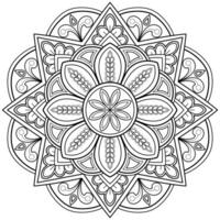 padrão de mandala abstrata de vetor. arte na parede. livro de colorir rendas padrão a tatuagem. design para uma camisa de pintura de papel de parede e design de adesivo de azulejo, ornamento de círculo decorativo em estilo oriental étnico vetor