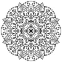 padrão de mandala abstrata de vetor. arte na parede. livro de colorir rendas padrão a tatuagem. design para uma camisa de pintura de papel de parede e design de adesivo de azulejo, ornamento de círculo decorativo em estilo oriental étnico vetor