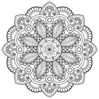 padrão de mandala abstrata de vetor. arte na parede. livro de colorir rendas padrão a tatuagem. design para uma camisa de pintura de papel de parede e design de adesivo de azulejo, ornamento de círculo decorativo em estilo oriental étnico vetor