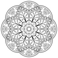 padrão de mandala abstrata de vetor. arte na parede. livro de colorir rendas padrão a tatuagem. design para uma camisa de pintura de papel de parede e design de adesivo de azulejo, ornamento de círculo decorativo em estilo oriental étnico vetor