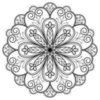 padrão de mandala abstrata de vetor. arte na parede. livro de colorir rendas padrão a tatuagem. design para uma camisa de pintura de papel de parede e design de adesivo de azulejo, ornamento de círculo decorativo em estilo oriental étnico vetor