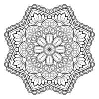 padrão de mandala abstrata de vetor. arte na parede. livro de colorir rendas padrão a tatuagem. design para uma camisa de pintura de papel de parede e design de adesivo de azulejo, ornamento de círculo decorativo em estilo oriental étnico vetor