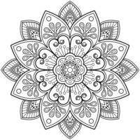 padrão de mandala abstrata de vetor. arte na parede. livro de colorir rendas padrão a tatuagem. design para uma camisa de pintura de papel de parede e design de adesivo de azulejo, ornamento de círculo decorativo em estilo oriental étnico vetor