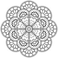 padrão de mandala abstrata de vetor. arte na parede. livro de colorir rendas padrão a tatuagem. design para uma camisa de pintura de papel de parede e design de adesivo de azulejo, ornamento de círculo decorativo em estilo oriental étnico vetor