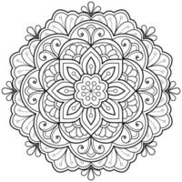 padrão de mandala abstrata de vetor. arte na parede. livro de colorir rendas padrão a tatuagem. design para uma camisa de pintura de papel de parede e design de adesivo de azulejo, ornamento de círculo decorativo em estilo oriental étnico vetor