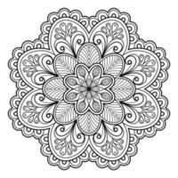 padrão de mandala abstrata de vetor. arte na parede. livro de colorir rendas padrão a tatuagem. design para uma camisa de pintura de papel de parede e design de adesivo de azulejo, ornamento de círculo decorativo em estilo oriental étnico vetor