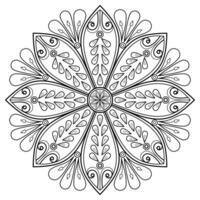 padrão de mandala abstrata de vetor. arte na parede. livro de colorir rendas padrão a tatuagem. design para uma camisa de pintura de papel de parede e design de adesivo de azulejo, ornamento de círculo decorativo em estilo oriental étnico vetor