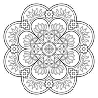 padrão de mandala abstrata de vetor. arte na parede. livro de colorir rendas padrão a tatuagem. design para uma camisa de pintura de papel de parede e design de adesivo de azulejo, ornamento de círculo decorativo em estilo oriental étnico vetor