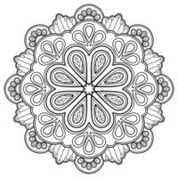 padrão de mandala abstrata de vetor. arte na parede. livro de colorir rendas padrão a tatuagem. design para uma camisa de pintura de papel de parede e design de adesivo de azulejo, ornamento de círculo decorativo em estilo oriental étnico vetor