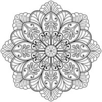 padrão de mandala abstrata de vetor. arte na parede. livro de colorir rendas padrão a tatuagem. design para uma camisa de pintura de papel de parede e design de adesivo de azulejo, ornamento de círculo decorativo em estilo oriental étnico vetor