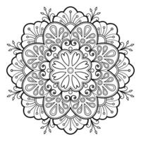 padrão de mandala abstrata de vetor. arte na parede. livro de colorir rendas padrão a tatuagem. design para uma camisa de pintura de papel de parede e design de adesivo de azulejo, ornamento de círculo decorativo em estilo oriental étnico vetor