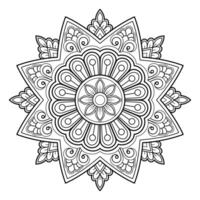 padrão de mandala abstrata de vetor. arte na parede. livro de colorir rendas padrão a tatuagem. design para uma camisa de pintura de papel de parede e design de adesivo de azulejo, ornamento de círculo decorativo em estilo oriental étnico vetor