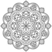 padrão de mandala abstrata de vetor. arte na parede. livro de colorir rendas padrão a tatuagem. design para uma camisa de pintura de papel de parede e design de adesivo de azulejo, ornamento de círculo decorativo em estilo oriental étnico vetor