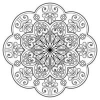 padrão de mandala abstrata de vetor. arte na parede. livro de colorir rendas padrão a tatuagem. design para uma camisa de pintura de papel de parede e design de adesivo de azulejo, ornamento de círculo decorativo em estilo oriental étnico vetor